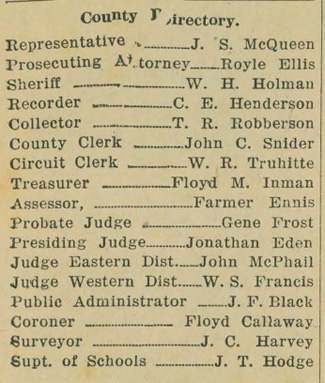 Barry County Officials 1929